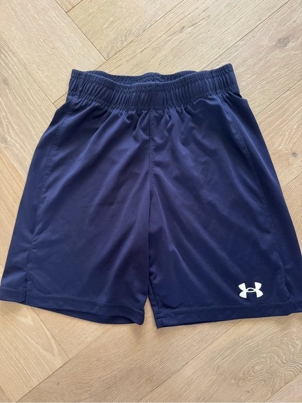 2 pairs of Under Armour Boy's Performance Shorts - 1 black/ 1 navy blue- youth m